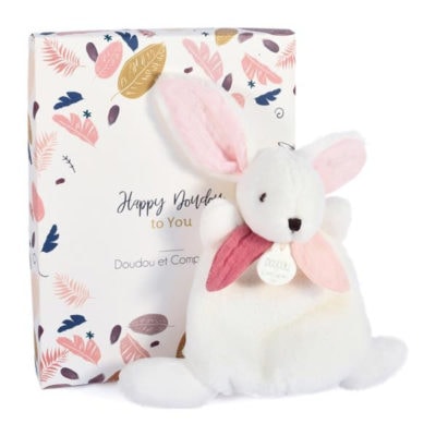 Doudou Peluche Happy Lapin - Rose (17 cm) – Image 1
